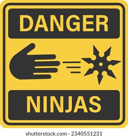 A vector warning sign - ninja - keep out icon