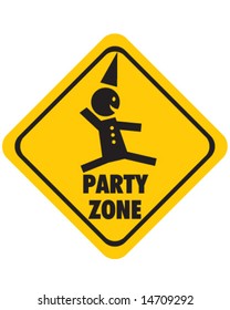 vector of warning sign for party zone