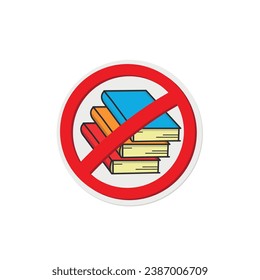 vector warning sign prohibited from carrying books, stacking books.