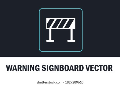 Vector of warning signboard icon. With dark theme background.