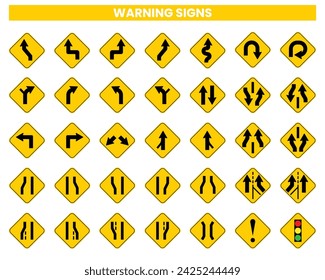 vector warning signs collection illustration