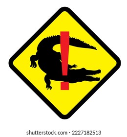 vector warning signs of danger areas where crocodiles are located