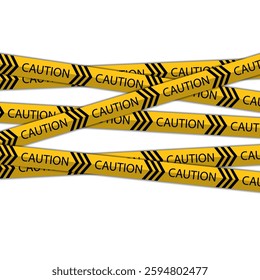 Vector Warning Tapes Set. Yellow and Black Danger Caution Sign. Striped Transition Abstract Strict Barrier. Diagonal Striped Lines. Danger in Construction or on the Road.