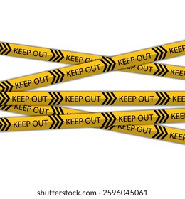 Vector Warning Tapes Set. Yellow and Black Danger Caution Sign. Striped Transition Abstract Strict Barrier. Diagonal Striped Lines. Danger in Construction or on the Road.