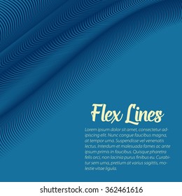 Vector warped lines background. Flexible stripes twisted as silk forming volumetric folds. Blue stripes with variable width. Modern abstract creative backdrop.