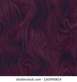 Vector warped lines blue background. Modern abstract creative backdrop with multicolor variable width stripes. Twisted stripes optical illusion. Moire waves.