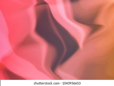 Vector warped lines colorful background. Modern abstract creative backdrop with multicolor variable width stripes. Twisted stripes optical illusion. Moire waves.