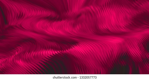 Vector warped lines colorful background. Modern abstract creative illustration with multicolor variable width stripes. Twisted stripes optical illusion. Moire waves
