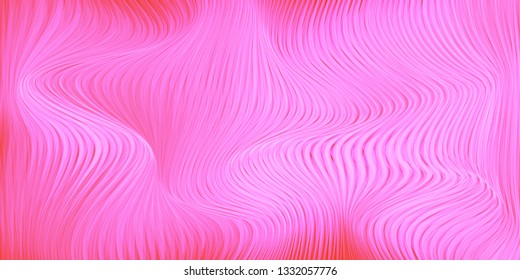 Vector warped lines colorful background. Modern abstract creative illustration with multicolor variable width stripes. Twisted stripes optical illusion. Moire waves
