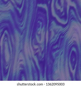 Vector warped lines colorful background. Modern abstract creative backdrop with multicolor variable width stripes. Twisted stripes optical illusion. Moire waves.