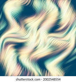 Vector warped lines colorful background. Modern abstract creative illustration with multicolor variable width stripes. Twisted stripes optical illusion. Moire waves