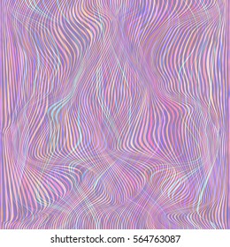 Vector warped lines colorful background. Modern abstract creative backdrop with multicolor variable width stripes. Twisted stripes optical illusion.