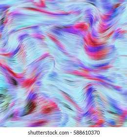 Vector warped lines colorful background. Modern abstract creative backdrop with multicolor variable width stripes. Twisted stripes optical illusion.