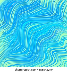 Vector warped lines colorful background. Modern abstract creative backdrop with multicolor variable width stripes. Twisted stripes optical illusion. 