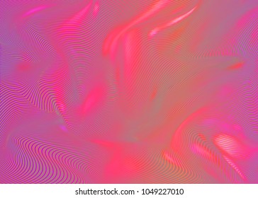 Vector warped lines pink background. Modern abstract creative backdrop with multicolor variable width stripes. Twisted stripes optical illusion. Moire waves.