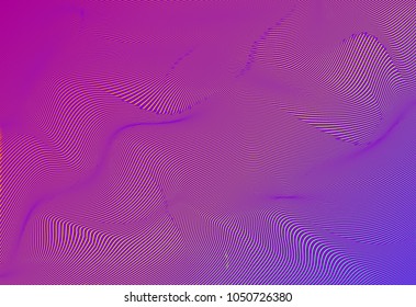 Vector warped lines purple background. Modern abstract creative backdrop with purple variable width stripes. Twisted stripes optical illusion. 