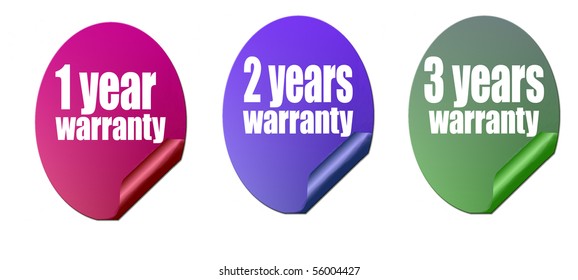 vector warranty stickers set