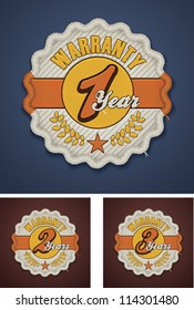 Vector warranty term fabric badge