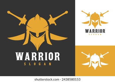 Vector Warrior Helmet Knight Logo Design