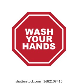 Vector Wash Your Hands Sign Illustration