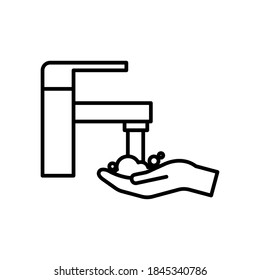 Icono de lavado de vectores, símbolo de limpieza de manos en fondo blanco aislado para UI/UX y sitio web.