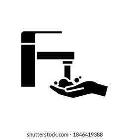 Vektor Händewaschen Symbol, Putzen Symbol auf isoliertem weißem Hintergrund für UI/UX und Website.