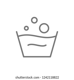 Vector washing instruction, rinsing line icon. Symbol and sign illustration design. Isolated on white background