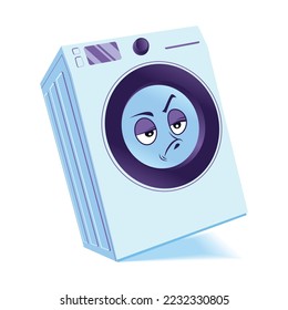 Vector of Washing Machine Cartoon Character with face expression