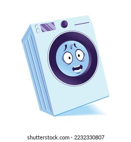 Vector of Washing Machine Cartoon Character with face expression