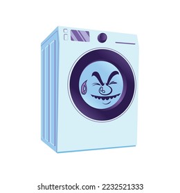 Vector of Washing Machine Cartoon Character with face expression