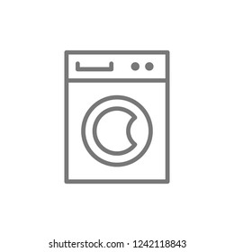 Vector washing machine, cleaning service line icon. Symbol and sign illustration design. Isolated on white background