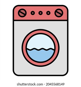  Diseño del icono de contorno de la lavadora de vectores
