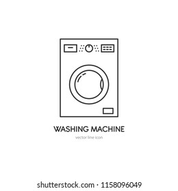 Vector washing machine icon in trendy linear style