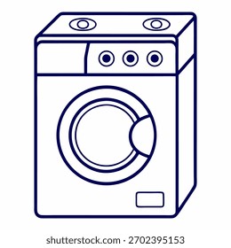 vector of Washing machine outline on white background.
