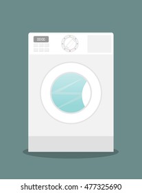 Vector washing machine.Modern flat design vector illustration