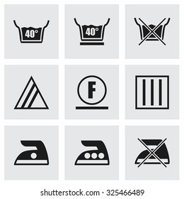 Vector Washing signs icon set on grey background