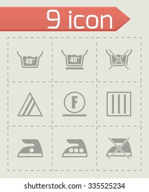 Vector Washing signs icon set on grey background