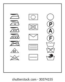 vector washing symbols