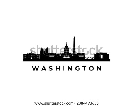 Vector Washington DC skyline. Travel Boston famous landmarks. Business and tourism concept for presentation, banner, web site.