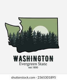 vector of washington forest perfect for print, tshirt design, etc