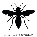 Vector wasp illustration. wasp silhouette.