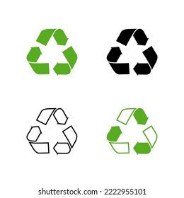 Vector waste logo sign. Arrow reuse earth recycle symbol reuse concept icon