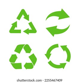 Vector waste sign logo icon. Environment eco symbol recycle illustration arrow concept