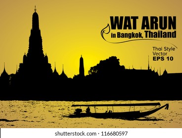 vector, Wat Arun in bangkok thailand