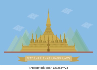 vector of wat phra that luang, Laos