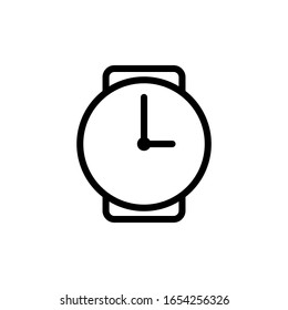 Vector watch icon. This watch has a needle that shows the time such as date and time. This icon can also be used as an alarm or timer icon. This clock icon is made in flat two-dimensional shape.