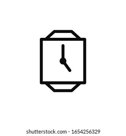 Vector watch icon. This watch has a needle that shows the time such as date and time. This icon can also be used as an alarm or timer icon. This clock icon is made in flat two-dimensional shape.