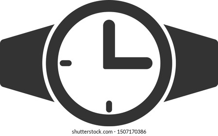 Vector watches flat icon. Vector pictograph style is a flat symbol watches icon on a white background.