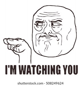 Vector Watching You Guy Meme Face Stock Vector (Royalty Free) 508249624