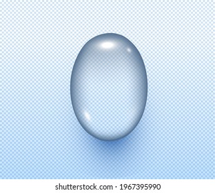 Vector water 3d realistic style clear water Drop isolated on transparent background. 10 eps